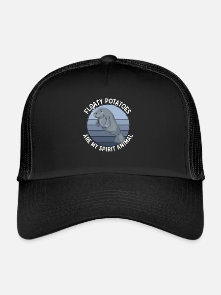 Les pommes de terre flottantes lamantins sont mon animal spirituel - Casquette trucker - noir/noir