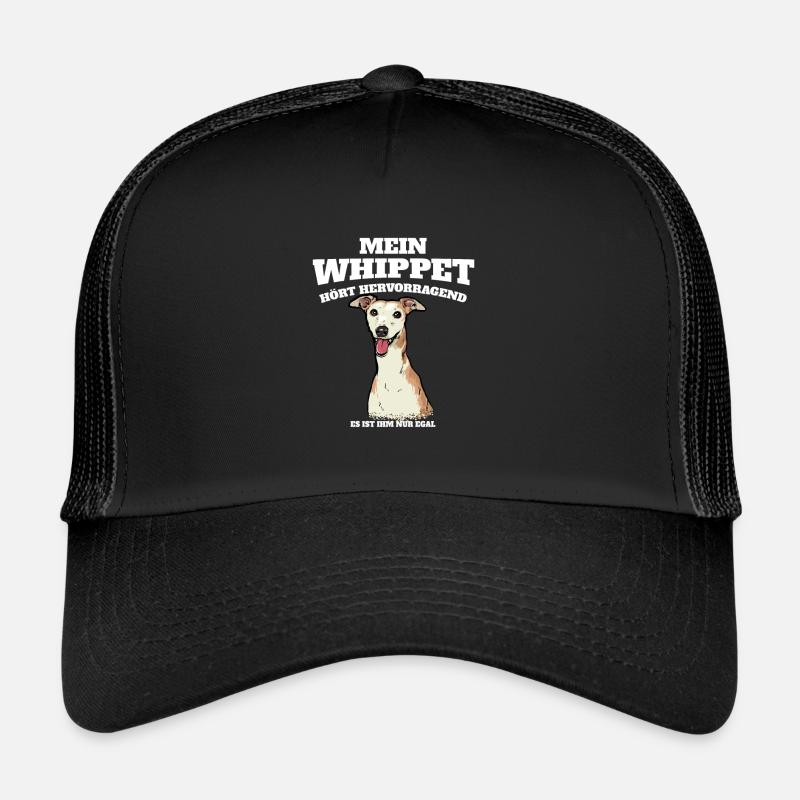Mein Whippet Hört Hervorragend Ist Ihm Nur Egal - Trucker Cap - Schwarz/Schwarz