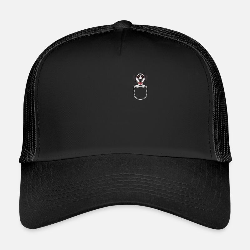 Dalmatiner in der Brusttasche - Trucker Cap - Schwarz/Schwarz