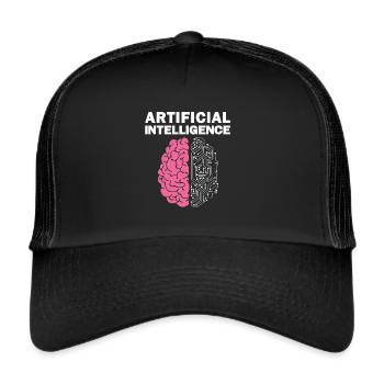 KI Künstliche Intelligenz - Trucker Cap - Schwarz/Schwarz - Vorne