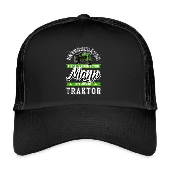 Trecker Landwirt - Trucker Cap - Schwarz/Schwarz - Vorne
