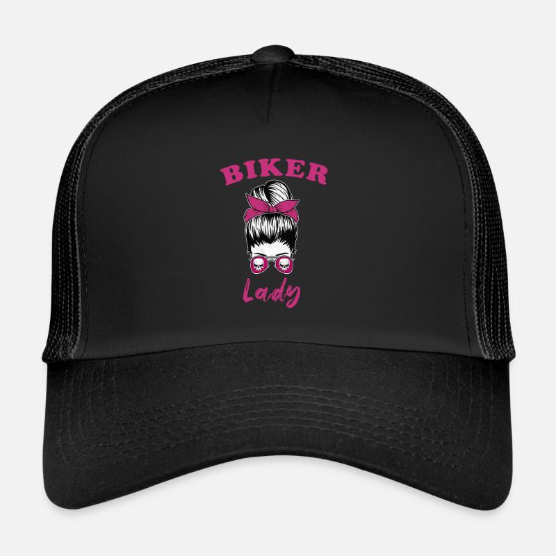 Biker Lady Motorrad Bikerin - Trucker Cap - Schwarz/Schwarz