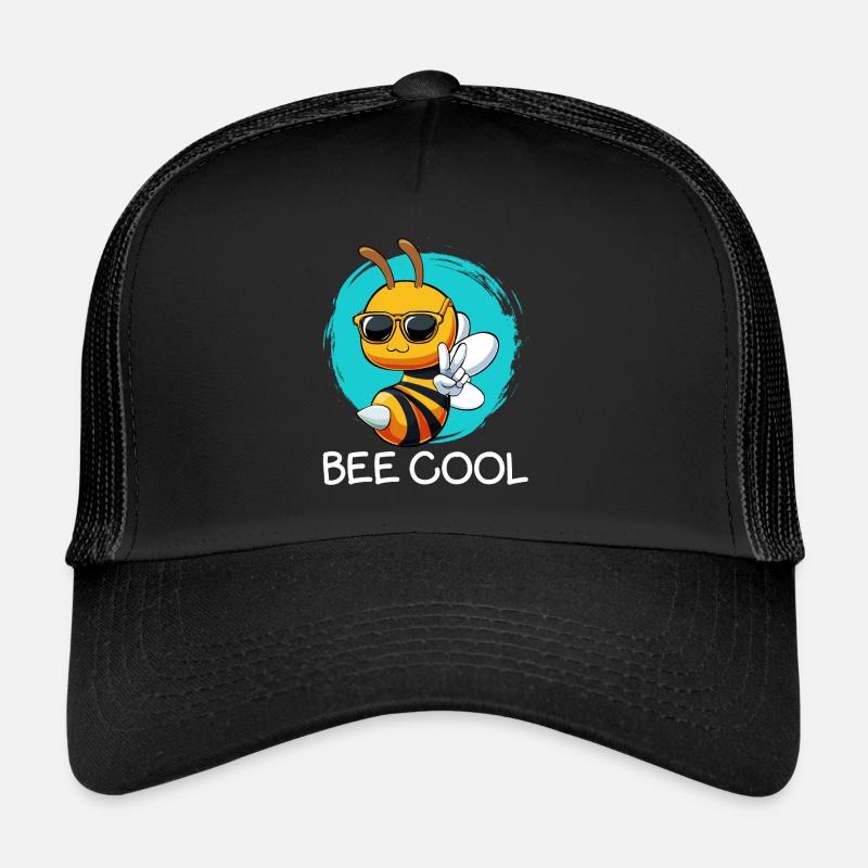 Bee Cool Funny Bee Word Games - Trucker Cap - black/black