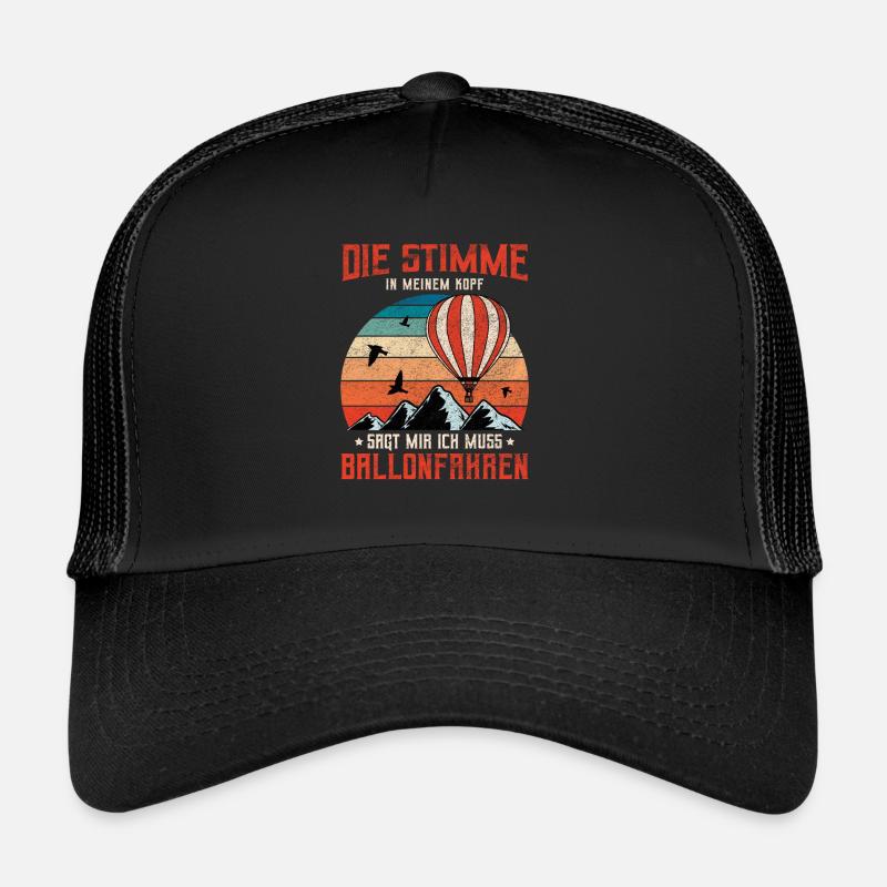 Ballonfahrt Ballonfahrer Ballonflug Ballonfahren - Trucker Cap - Schwarz/Schwarz