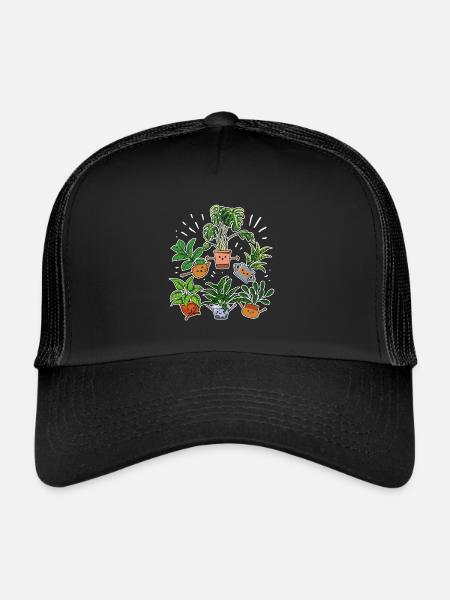 Drôle de plantes dansantes Jardinier Fleuriste - Casquette trucker  - noir/noir - Devant
