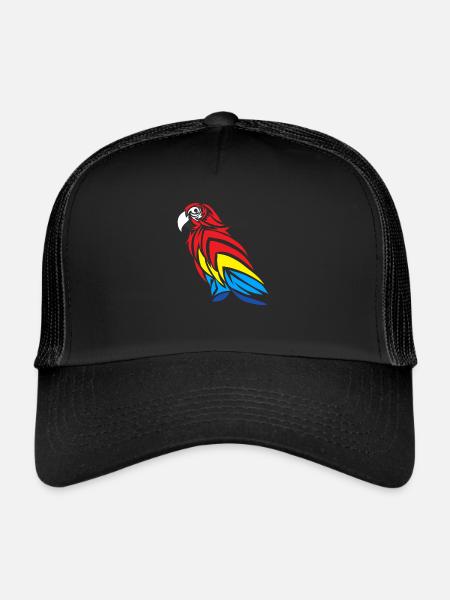 Perroquet - Casquette trucker  - noir/noir - Devant