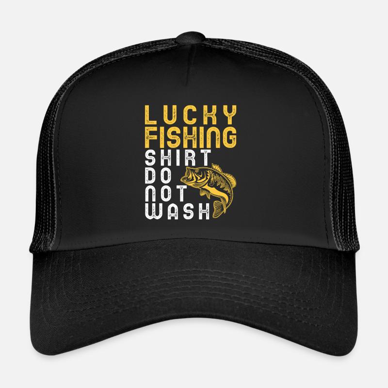 Drôle de chemise de pêche chanceuse ne pas laver Casquette trucker 