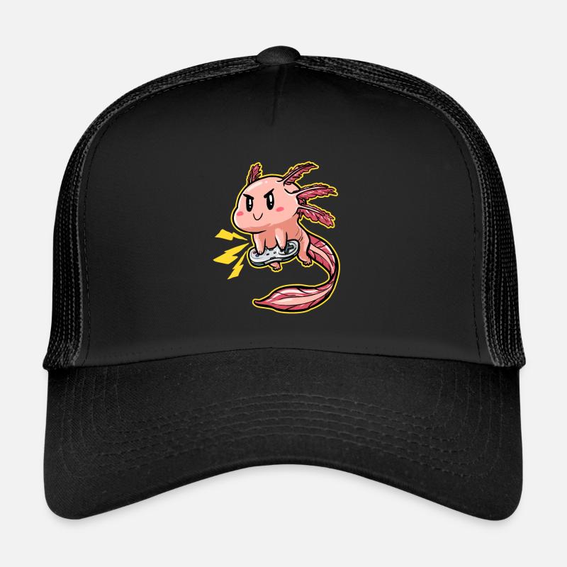 Funny Video Game Playing Gamer Axolotl Trucker Cap