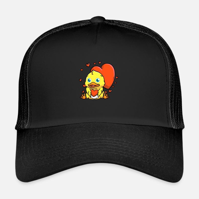 Cute Duck With Hearts Duck Lovers Valentine's Day Trucker Cap
