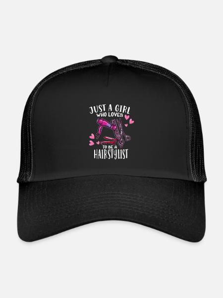 Juste une fille qui aime être coiffeuse - Casquette trucker  - noir/noir - Devant