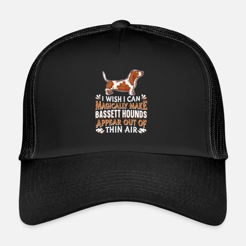 Bassett Hund Hund - Trucker Cap - Schwarz/Schwarz