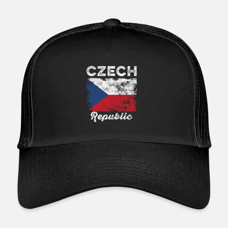 Drapeau de la République tchèque Vintage - Drapeau tchèque Casquette trucker 