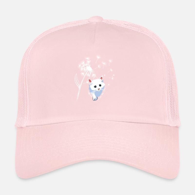 Cute Cat Dandelions Trucker Cap