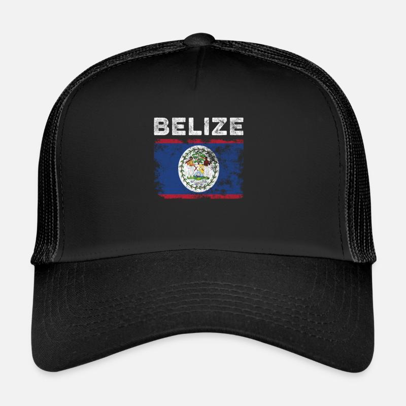 Drapeau du Belize en détresse - Drapeau du Belize Casquette trucker 