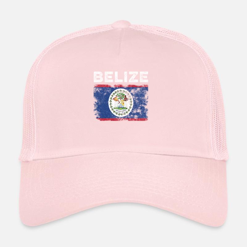 Belize Flag Distressed - Belizean Flag Trucker Cap