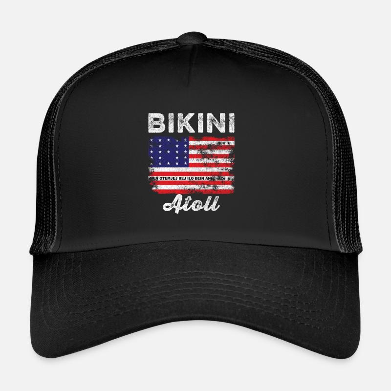 Bikini Atoll Flag Distressed Bikini Flag Trucker Cap