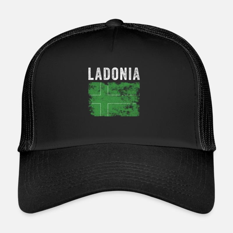 Ladonia Flag Distressed - Ladonien Flag Trucker Cap