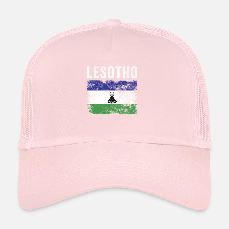 Lesotho Flag Distressed - Basotho Flag Trucker Cap
