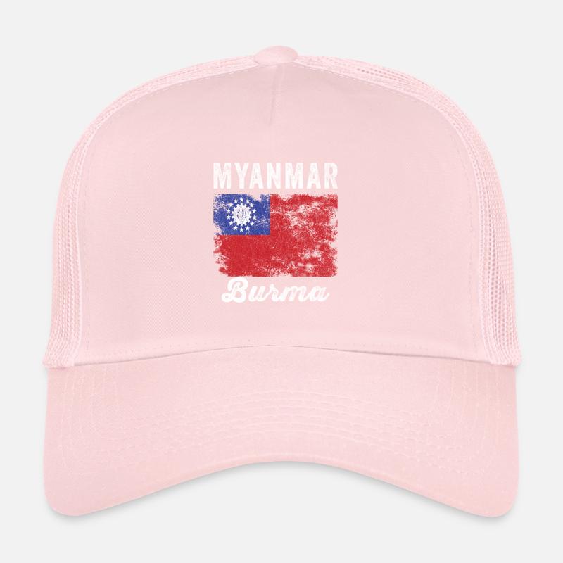Drapeau du Myanmar en détresse - Drapeau birman Casquette trucker 