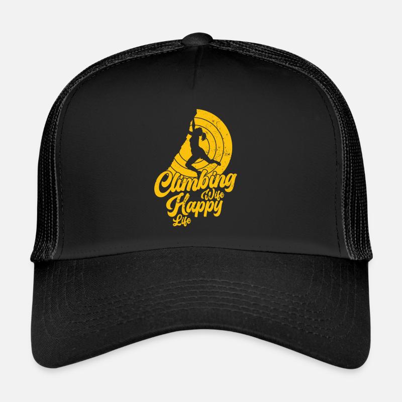Climbing Klettern Kletterer Bouldern Bergsteiger - Trucker Cap - Schwarz/Schwarz