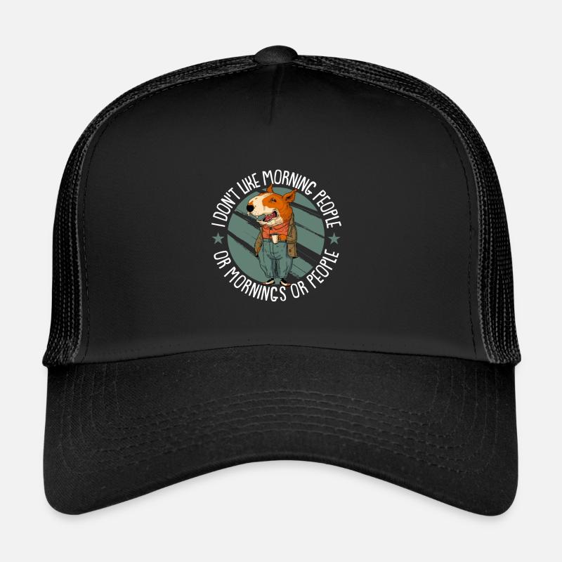 Bull Terrier Hund - Trucker Cap - Schwarz/Schwarz