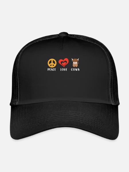 Vache bovine écossaise des Highlands - Casquette trucker  - noir/noir - Devant