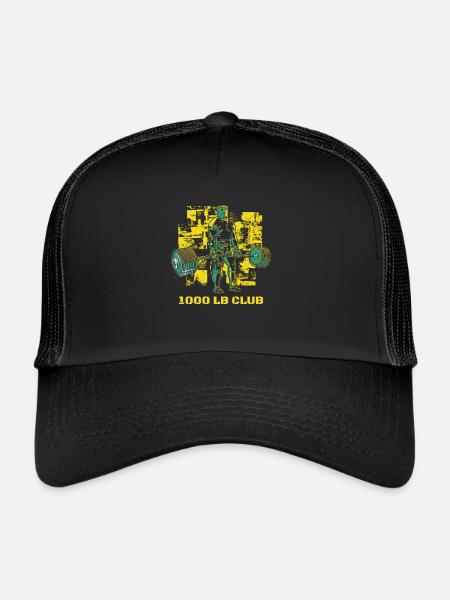 1000 Pounds Club Muscle Strong Men Gym Workout - Casquette trucker  - noir/noir - Devant