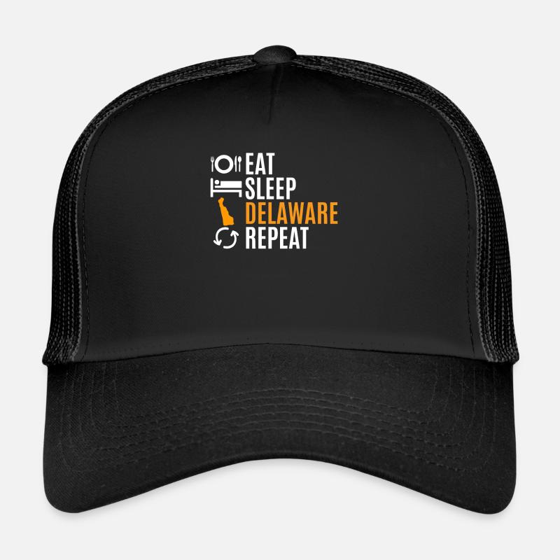 Eat Sleep Delaware Repeat Gift Trucker Cap