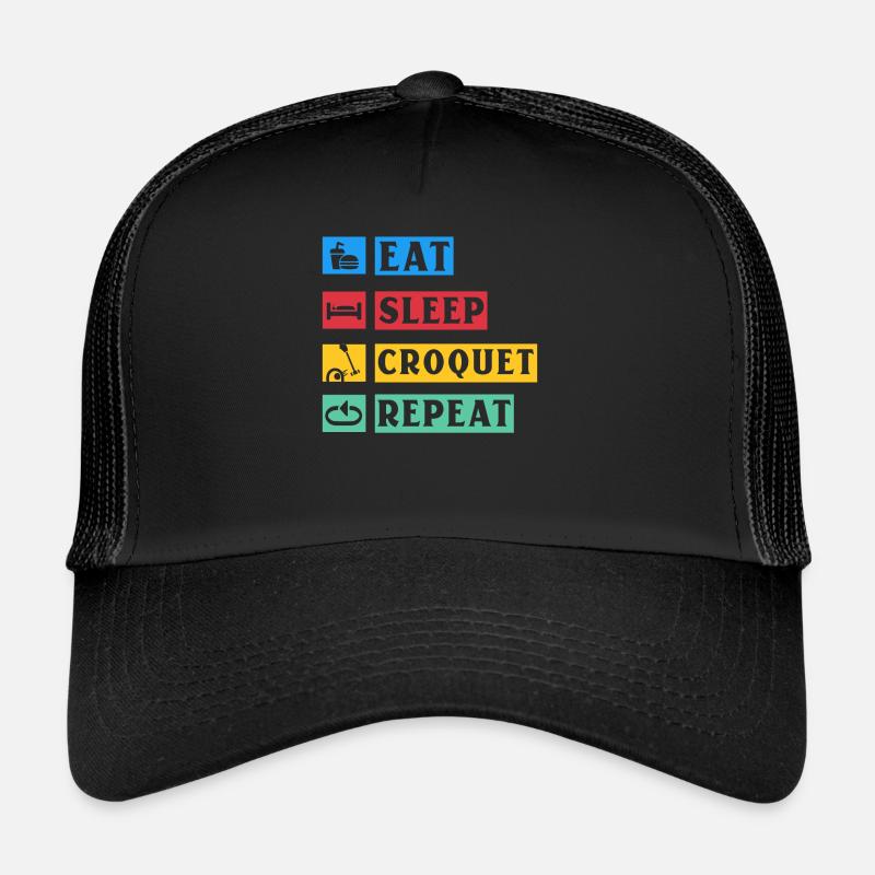 Manger du croquet de sommeil Répéter Casquette trucker 