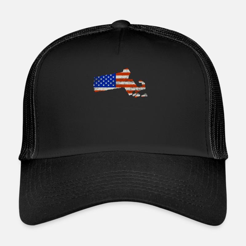 Massachusetts Home Us drapeau cadeau Casquette trucker 