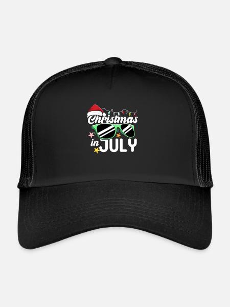 Noël Été Santa Beach Sun Holiday X-Mas - Casquette trucker  - noir/noir - Devant