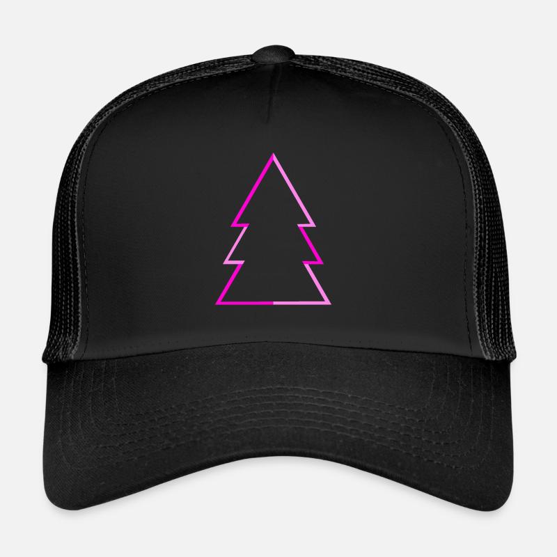Pink Xmas Christmas Tree Minimalism Christmas Tree Trucker Cap