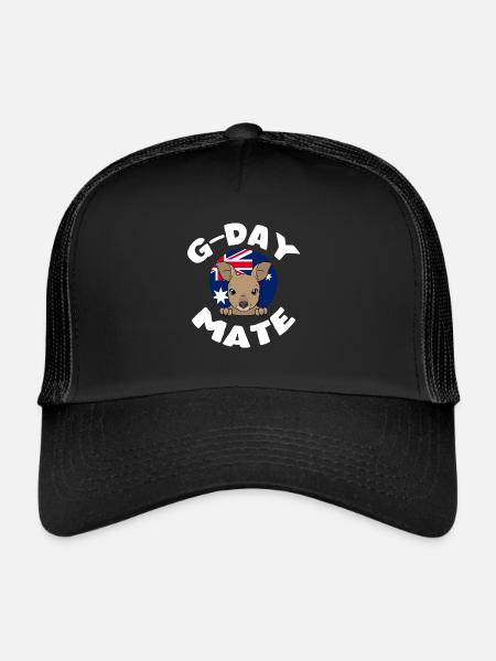 G-day Mate Kangaroo Australia - Trucker Cap - Schwarz/Schwarz