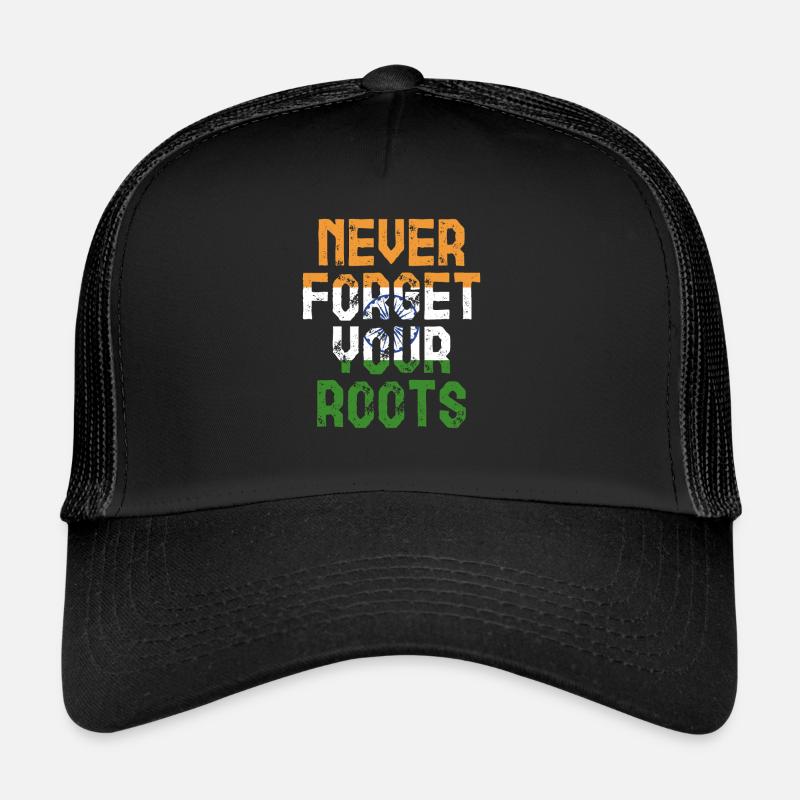 Roots Indien Geschenk - Trucker Cap - Schwarz/Schwarz