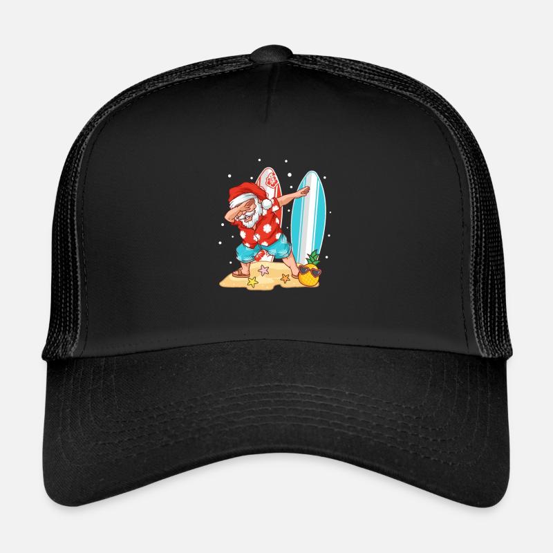 Dabbing Santa Noël X-Mas Surfeur d’été Casquette trucker 