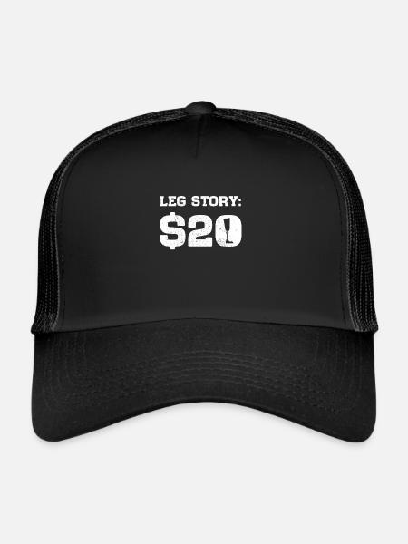 Amputation Dictons drôles Humour Handicap - Casquette trucker  - noir/noir - Devant