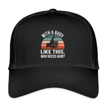 Dictons drôles Calvitie Pas de sarcasme capillaire - Casquette trucker  - noir/noir - Devant