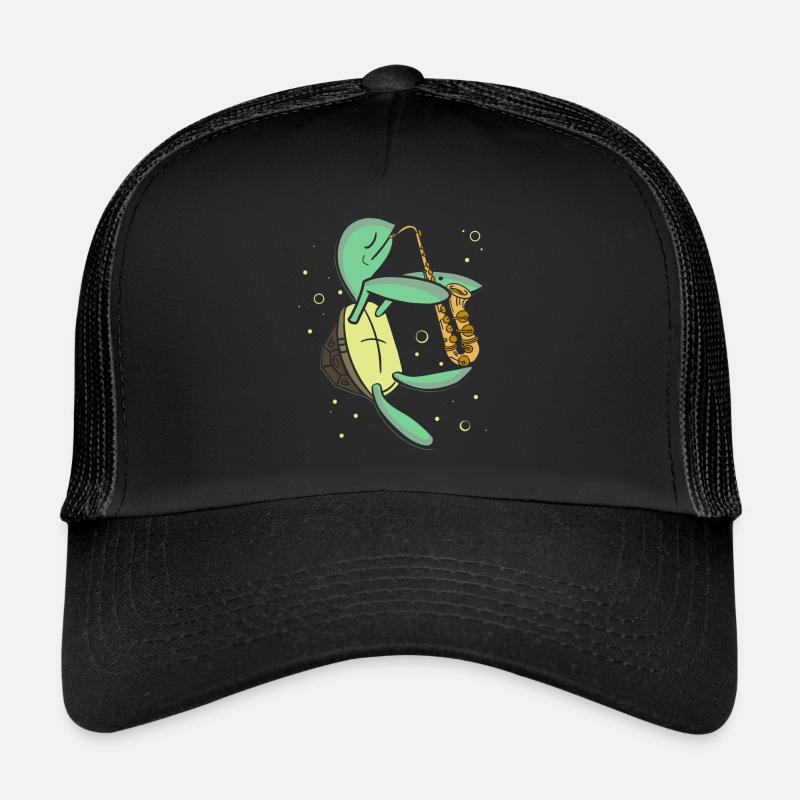 Cute Turtle Playing Saxophone Trucker Cap
