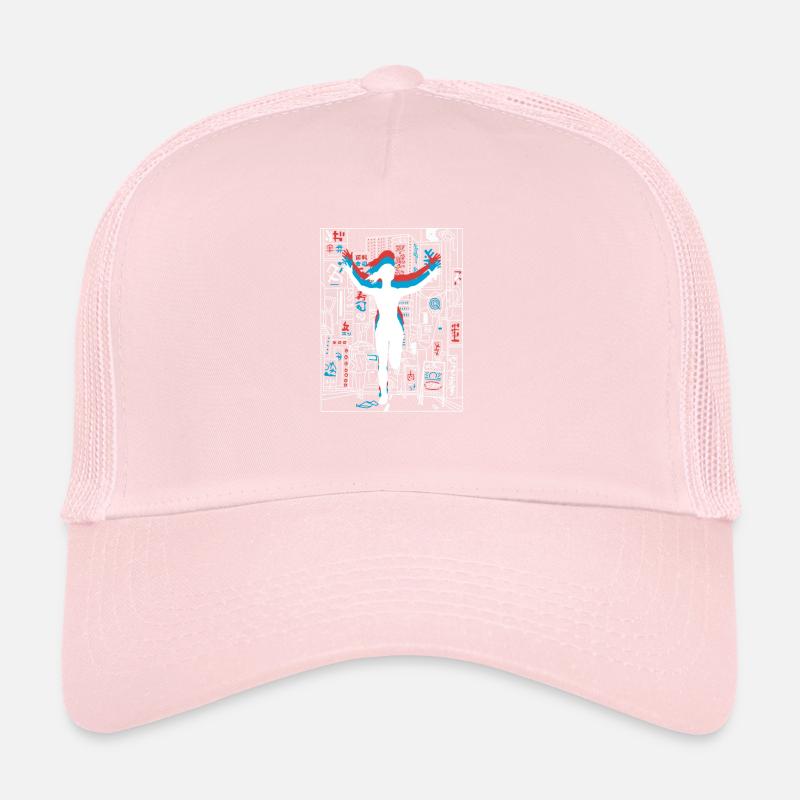 Vaporwave Synthwave Skyline Marathon, Trail Running Casquette trucker 