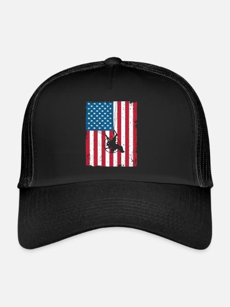 Parapente motorisé PPG USA Flag - Casquette trucker  - noir/noir - Devant