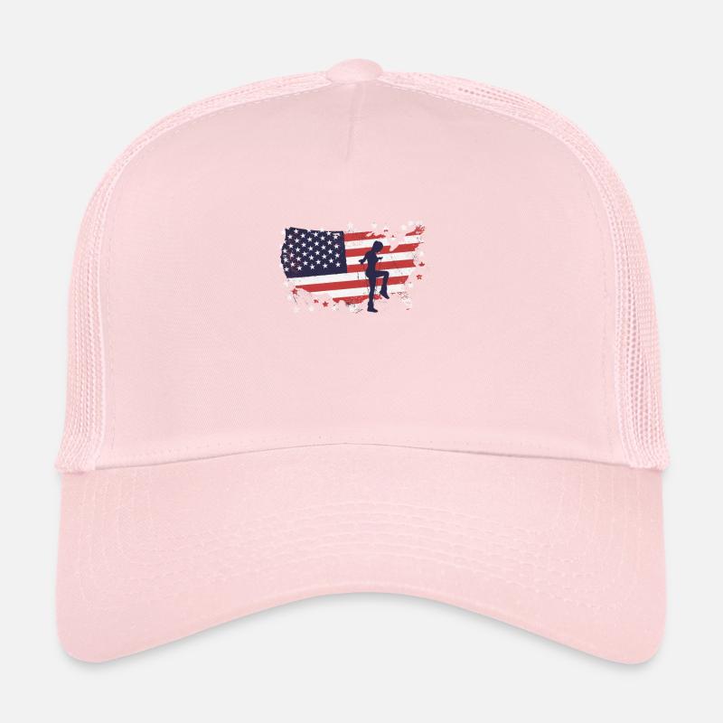 Saut à la corde du drapeau américain Casquette trucker 