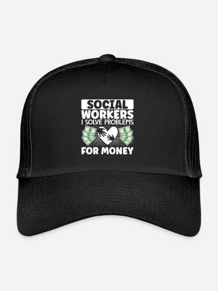 Mois du travail social à l’école Social - Casquette trucker  - noir/noir - Devant