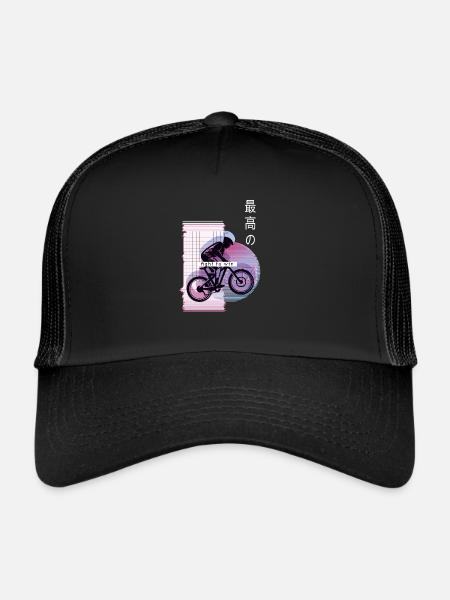 Vaporwave Metaverse Descente - Casquette trucker  - noir/noir - Devant