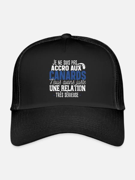 Canard Caneton Animal Cadeau Humour Chasseur - Casquette trucker  - noir/noir - Devant
