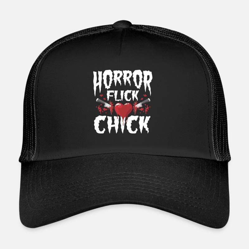 Horror Flick Chick Scary Films Lover Halloween Fan Trucker Cap