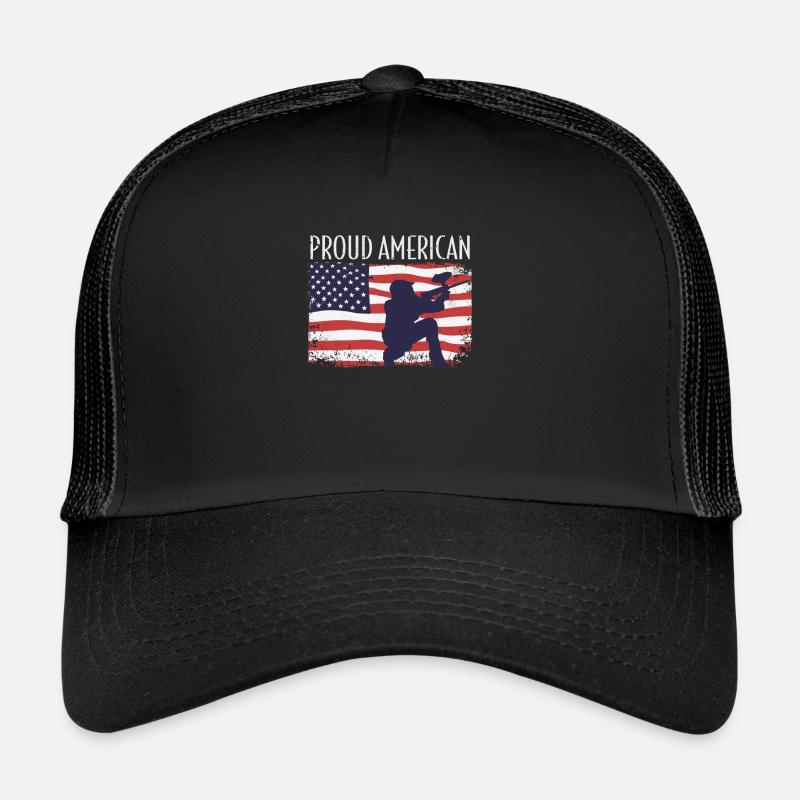Drapeau américain Paintball - Casquette trucker  - noir/noir