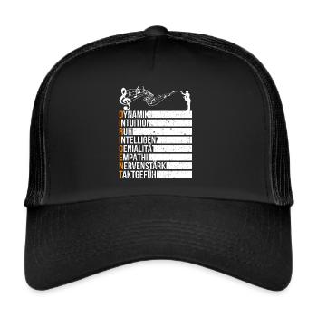 Chorleiter Orchesterleiter Notenschlüssel Musik - Trucker Cap - Schwarz/Schwarz - Vorne