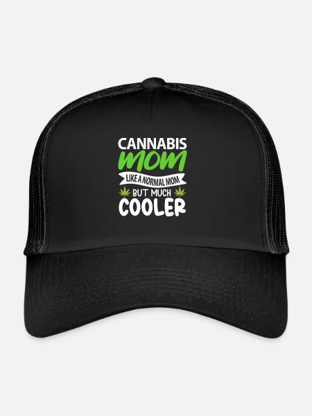 Mère cannabis - Casquette trucker  - noir/noir - Devant