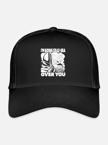 Voilier Jeu de mots Marins Marins Marins - Casquette trucker  - noir/noir - Devant