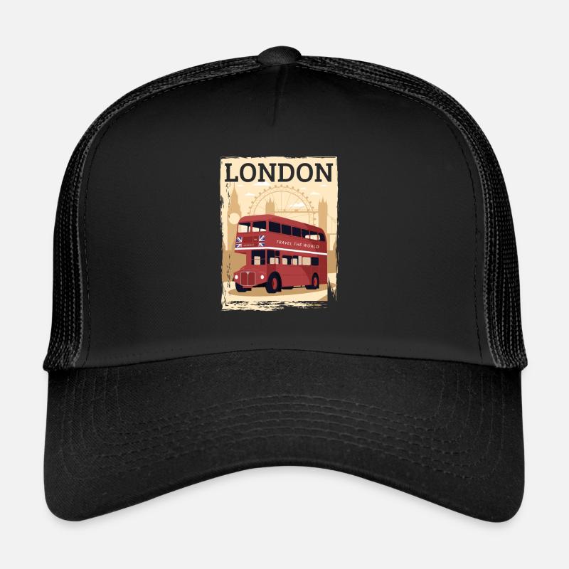 London - Trucker Cap - Schwarz/Schwarz